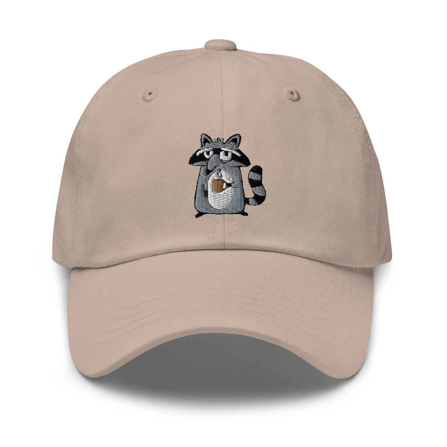 Autumn Embroidered Raccoon Dad Hat - Funny Cute Coffee Raccoon Gift image 5