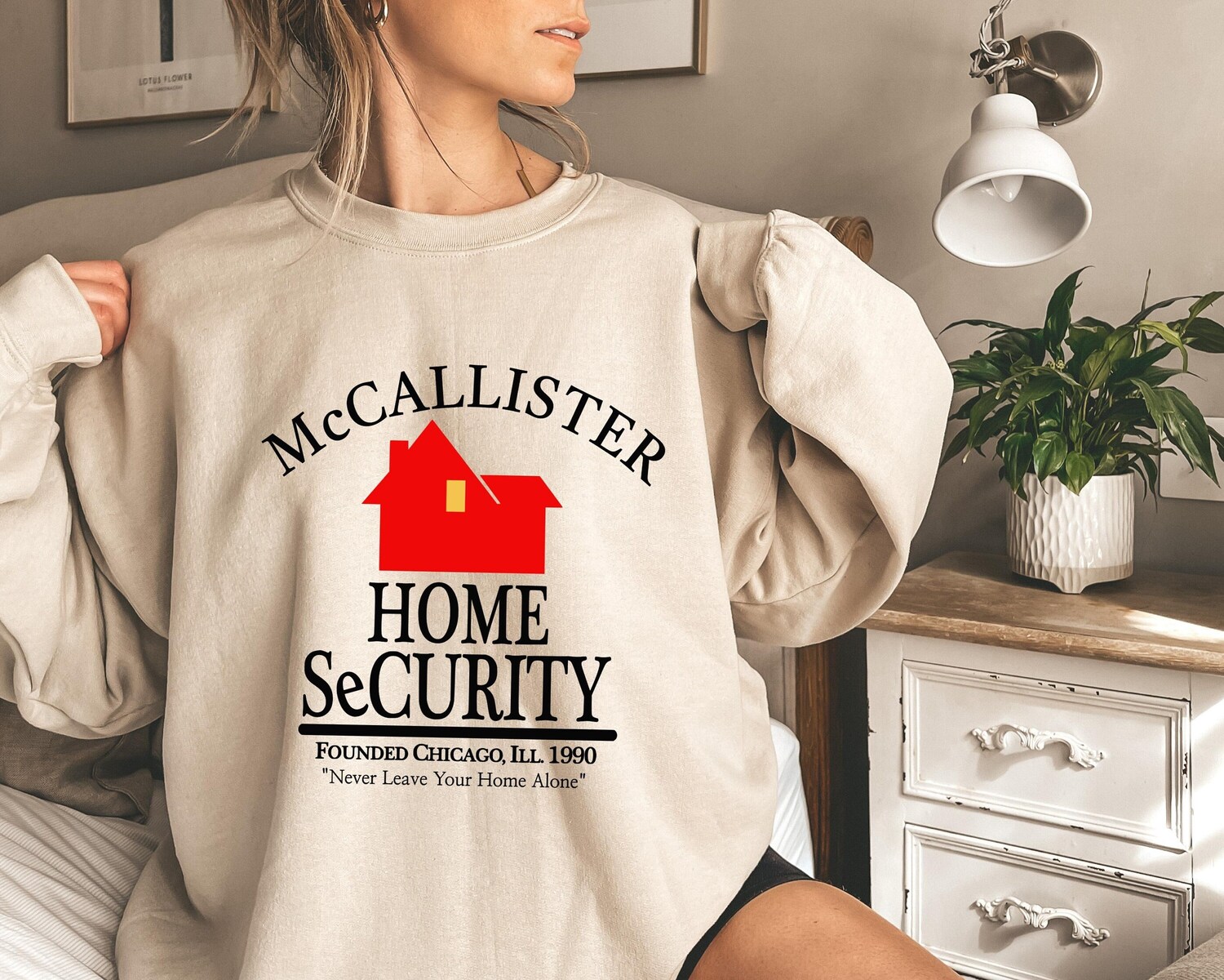 McCallister Home Security Christmas Sweater Funny Ugly Holiday Crewneck 90s Movie Shirt image 2