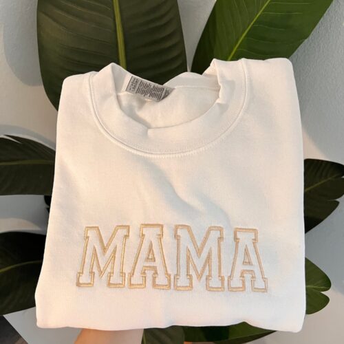 Custom Embroidered MAMA Sweatshirt - Cozy Lightweight Pullover - Perfect Gifts for Mom image 0