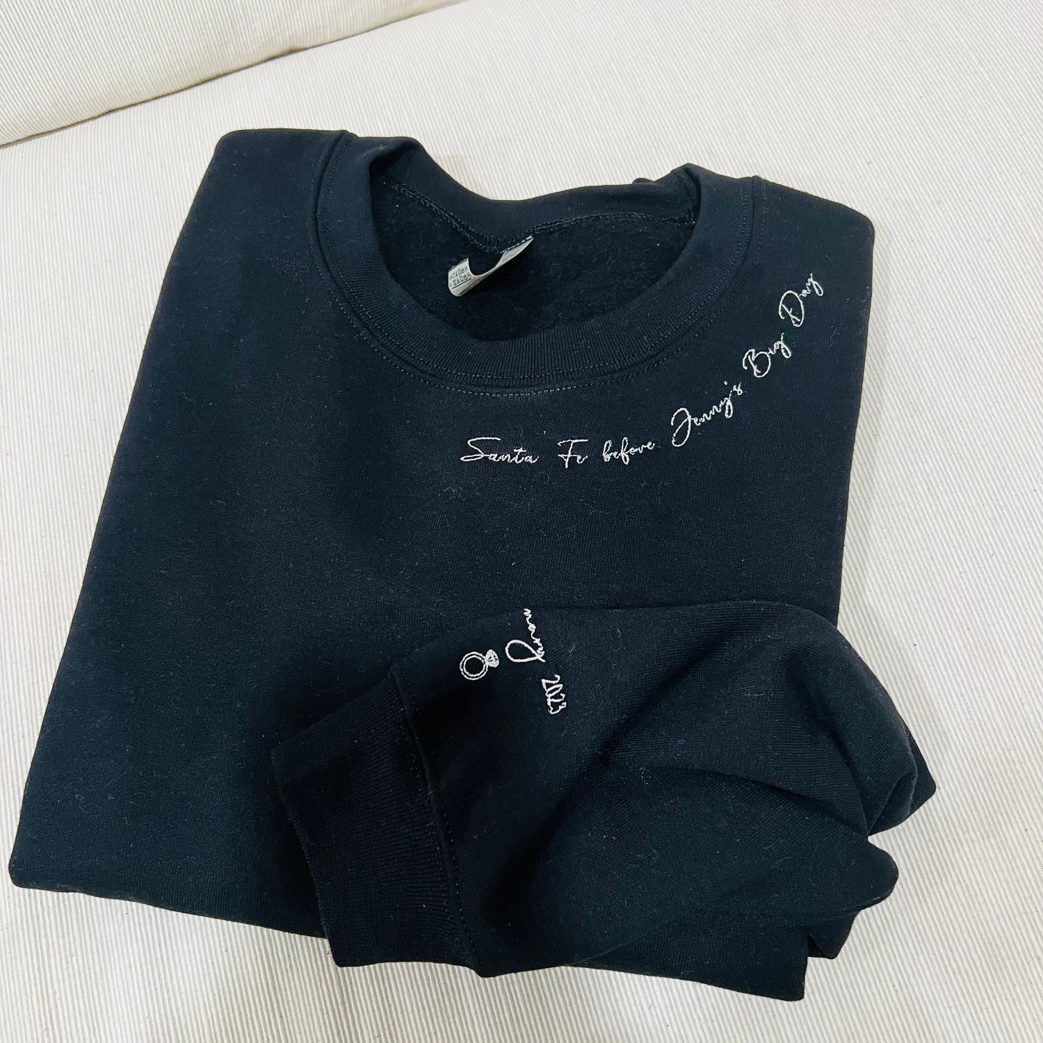 Personalized Embroidered Sweatshirt for Couples Custom Anniversary Gift Bridal Party Apparel image 3