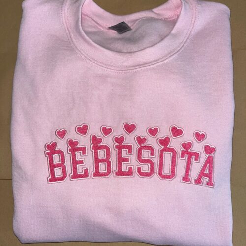 Bebesota Customized Embroidered Heart Sweatshirt Personalized Hearts Crewneck image 0