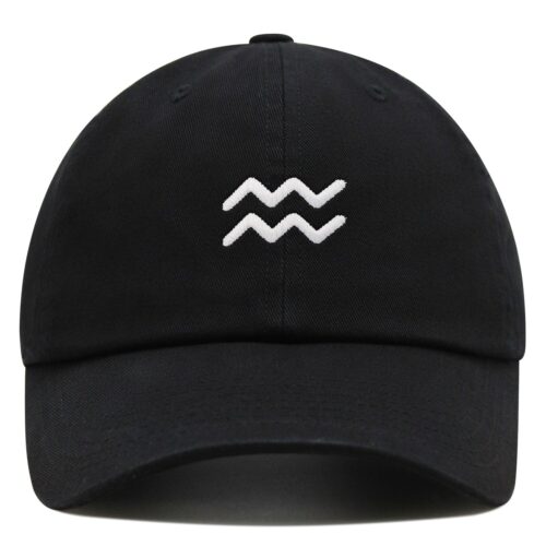 Aquarius Embroidered Dad Hat - Baseball Cap with Zodiac Symbol image 0