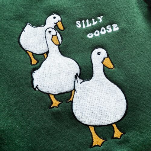 Silly Goose Embroidered Unisex Crewneck Sweatshirt - Trendy Gift for Her image 0