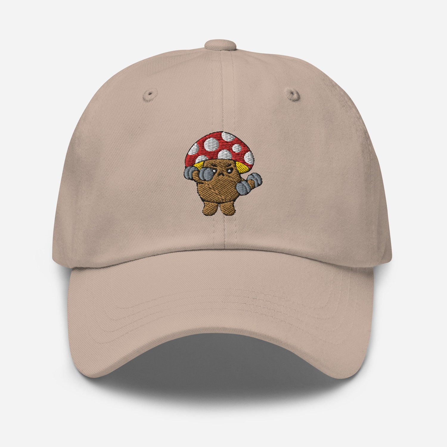 Mushroom Gym Dad Hat - Funny Vegan Embroidered Unisex Baseball Cap image 6