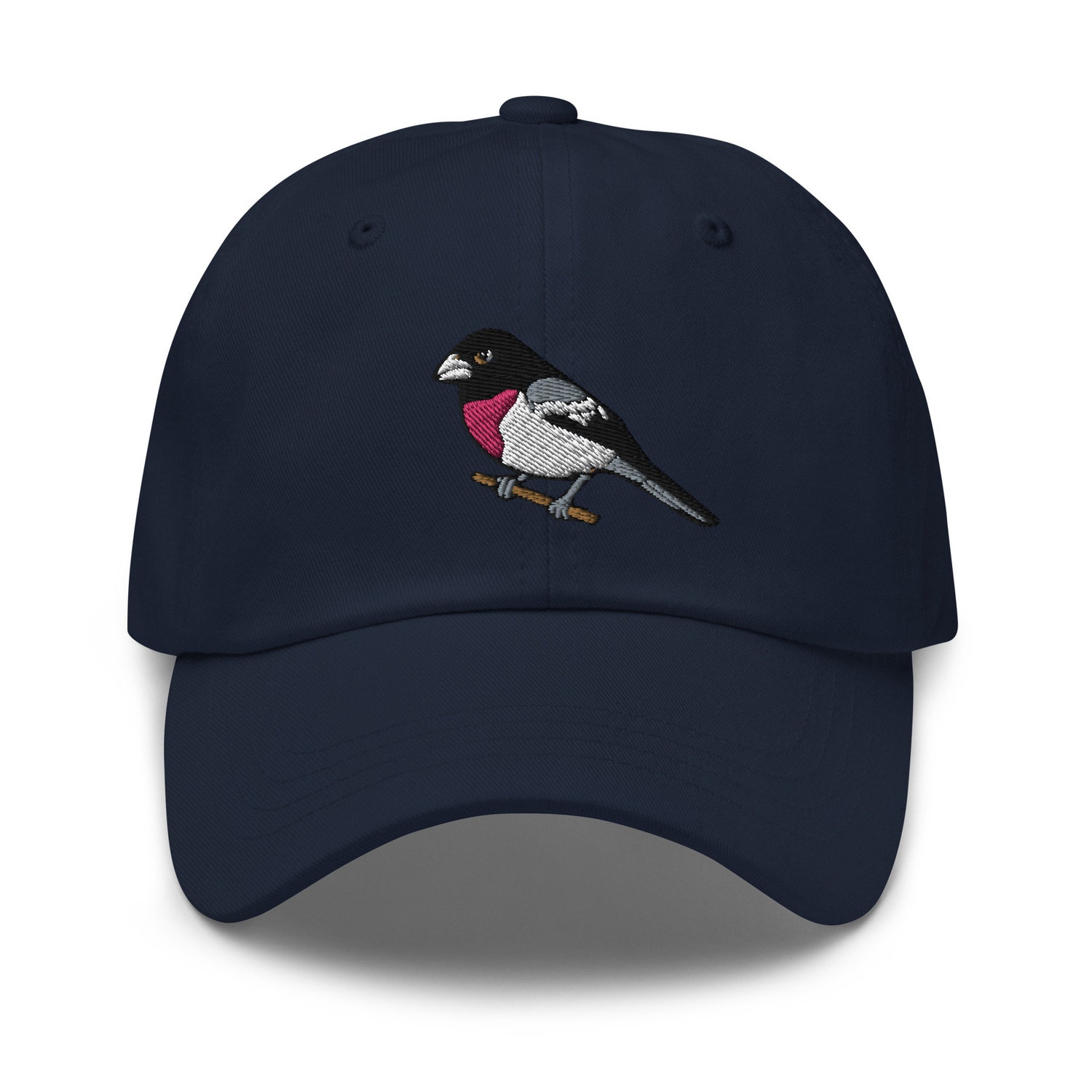 Rose Breasted Grosbeak Embroidered Cotton Baseball Dad Hat Bird Lover Gift image 6