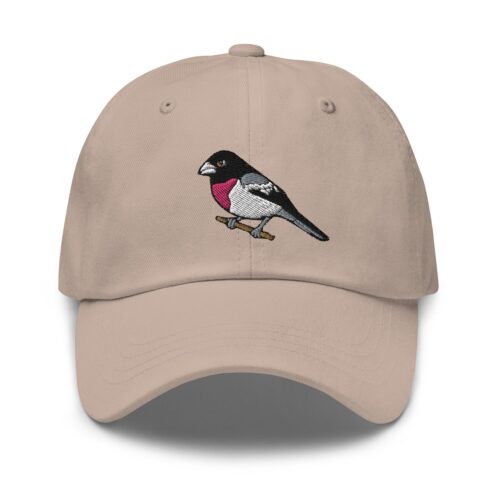 Rose Breasted Grosbeak Embroidered Cotton Baseball Dad Hat Bird Lover Gift image 0