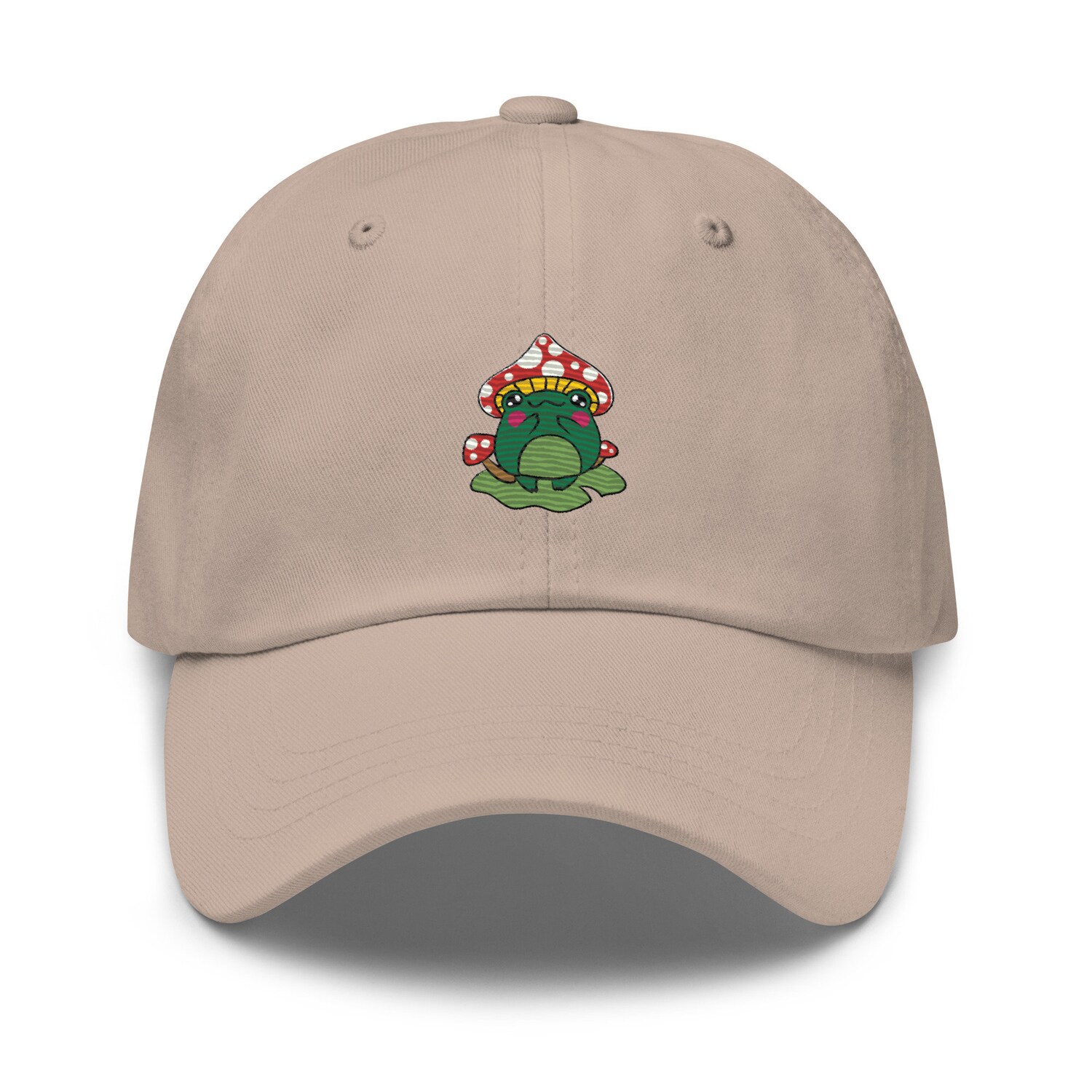 Cute Frog Mushroom Embroidered Dad Hat image 6