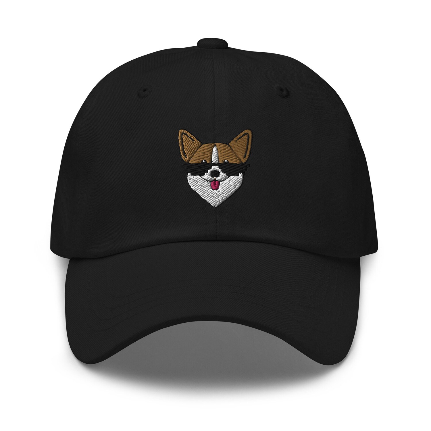 Cute Corgi Sunglasses Dad Hat - Funny Corgi Lover Baseball Cap Embroidered Gift image 1