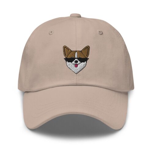 Cute Corgi Sunglasses Dad Hat - Funny Corgi Lover Baseball Cap Embroidered Gift image 0