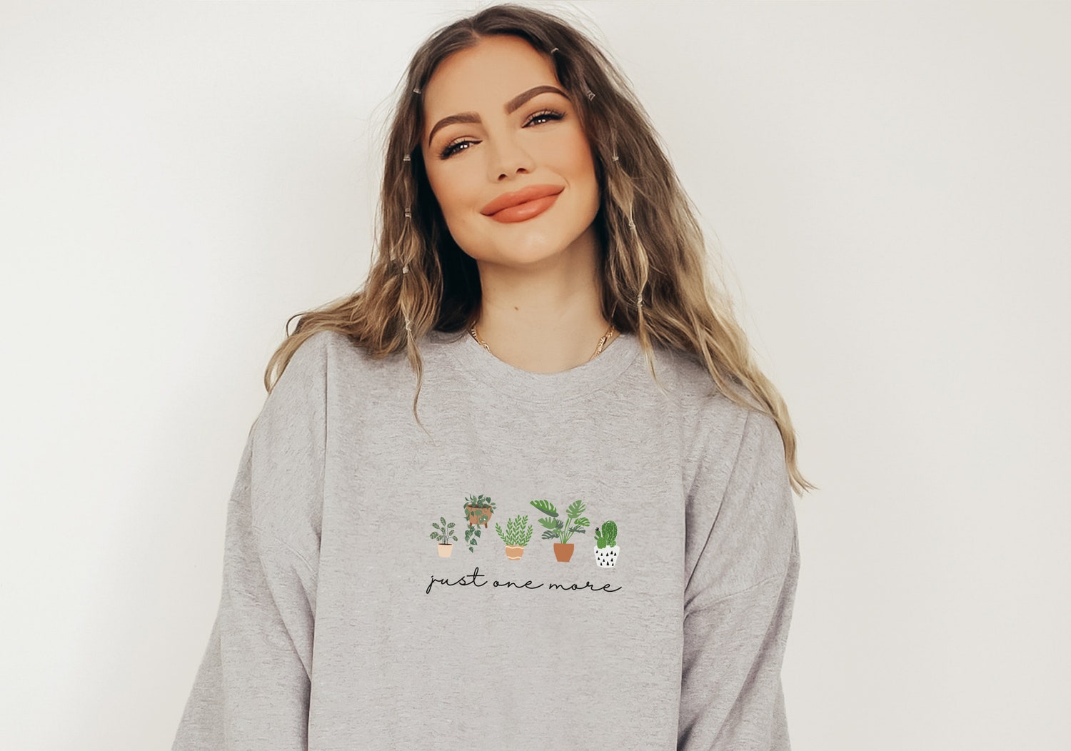 Just One More Plant Sweatshirt Plant Mama Crewneck Gardening Gift for Plant Lovers image 6