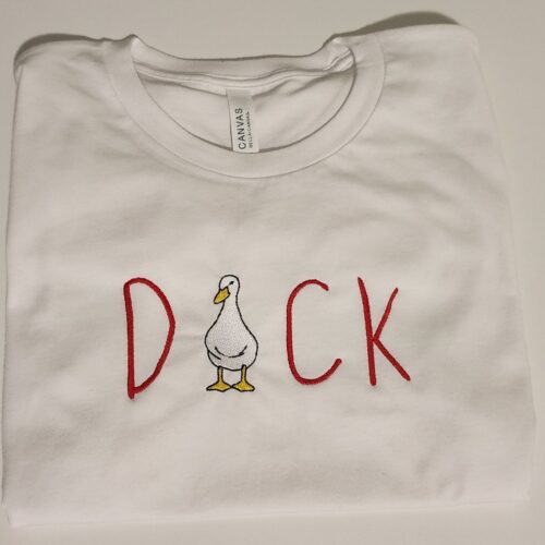 Funny Silly Goose Duck Embroidered T-Shirt Humorous Animal Graphic Tee image 0