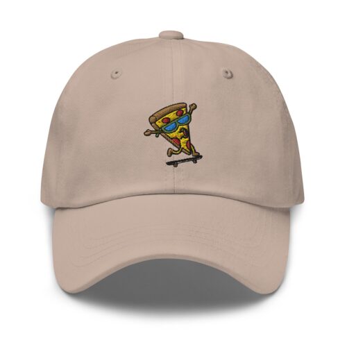 Pizzaman Skateboarding Embroidered Dad Hat - Pizza Lover Baseball Cap Gift image 0