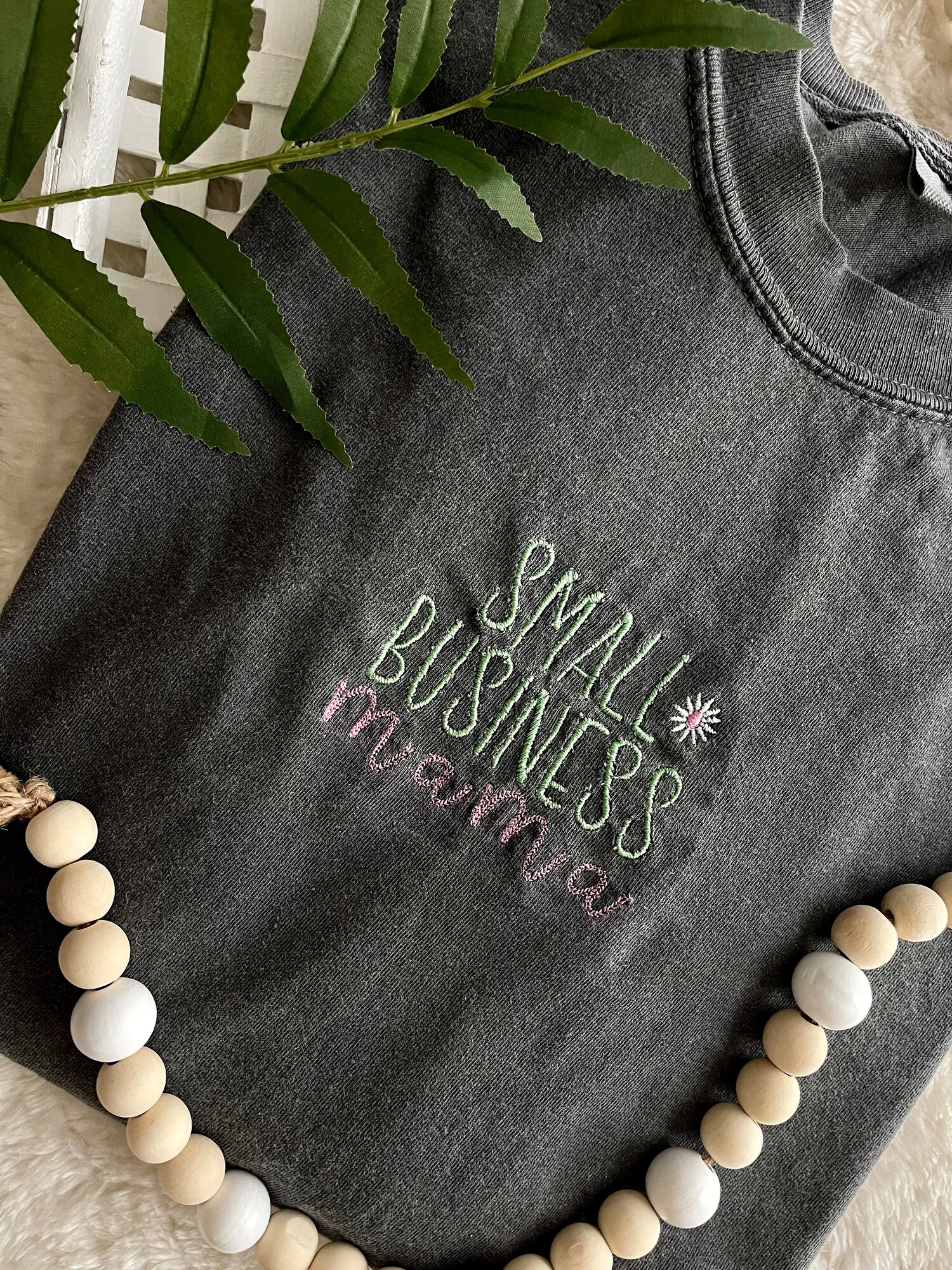 Small Business Mama Embroidered T-Shirt Comfy Trendy Women Mama Shirt Gifts for Her image 2