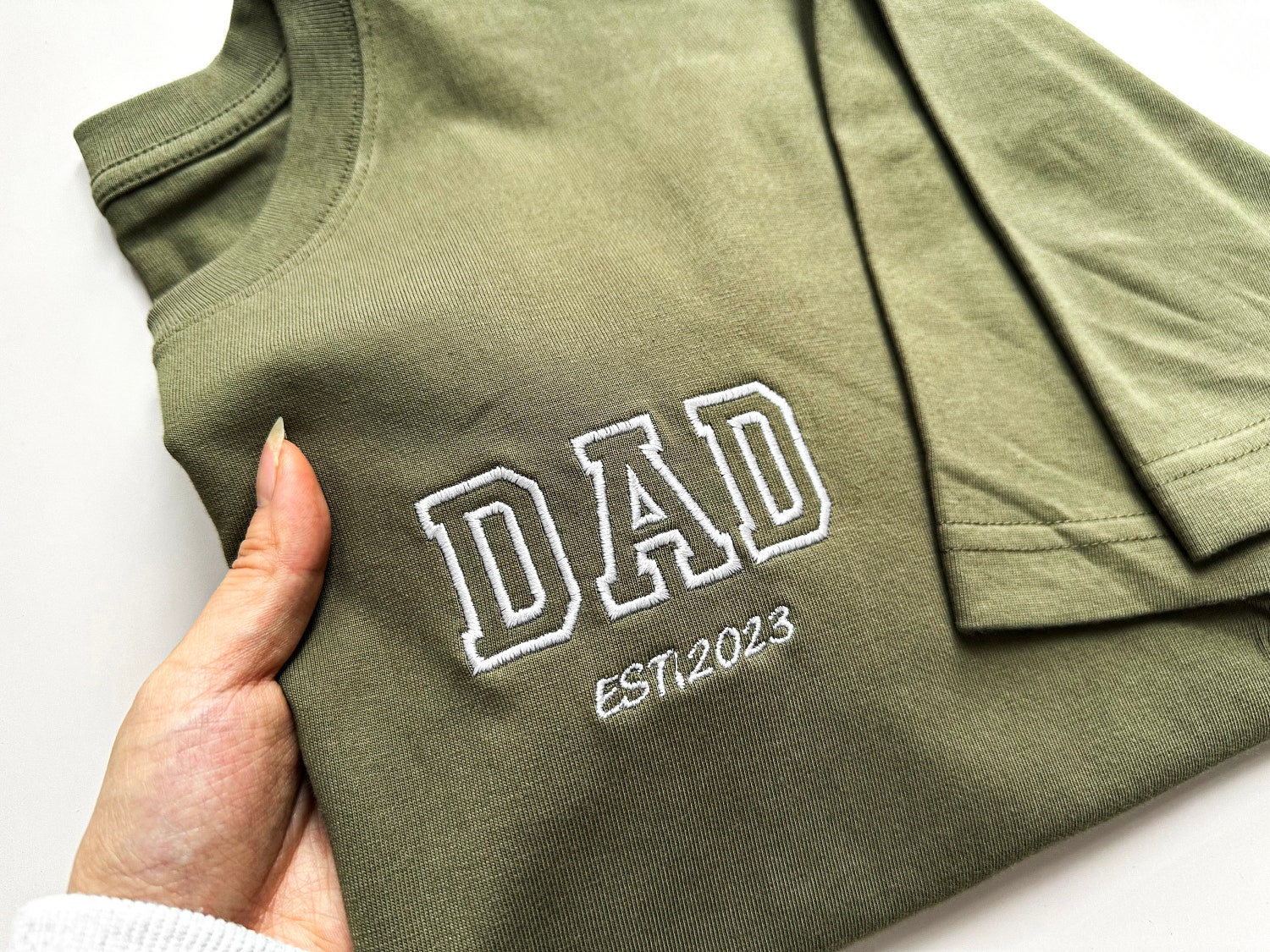 Custom Embroidered Dad Shirt Father's Day Gift Birthday Gift for Dad Pregnancy Reveal Shirt image 2