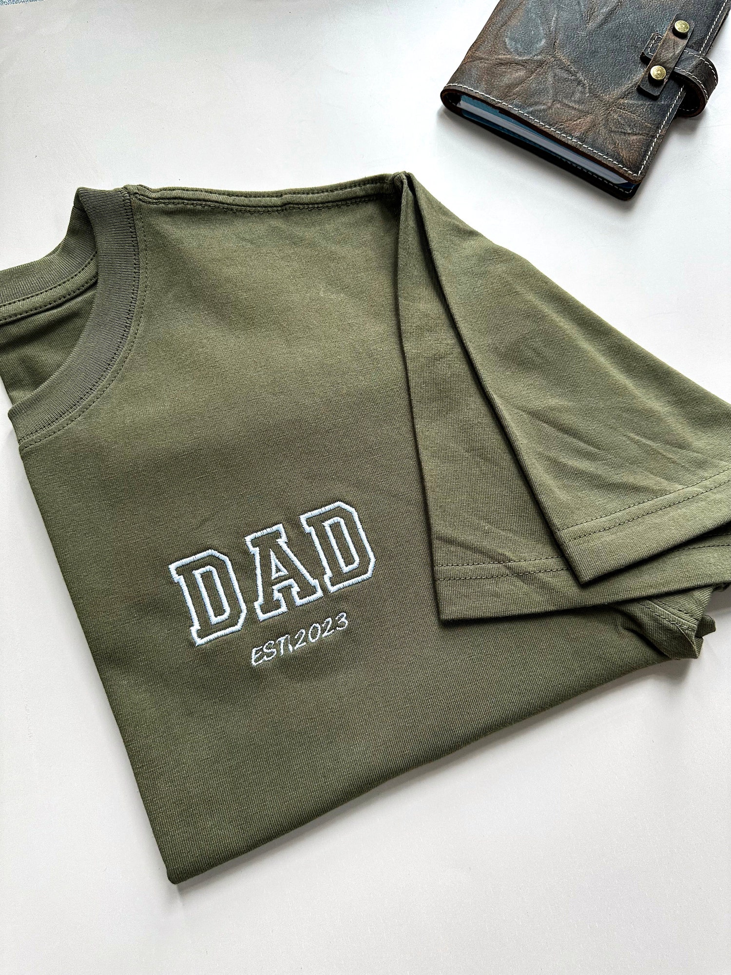 Custom Embroidered Dad Shirt Father's Day Gift Birthday Gift for Dad Pregnancy Reveal Shirt image 1