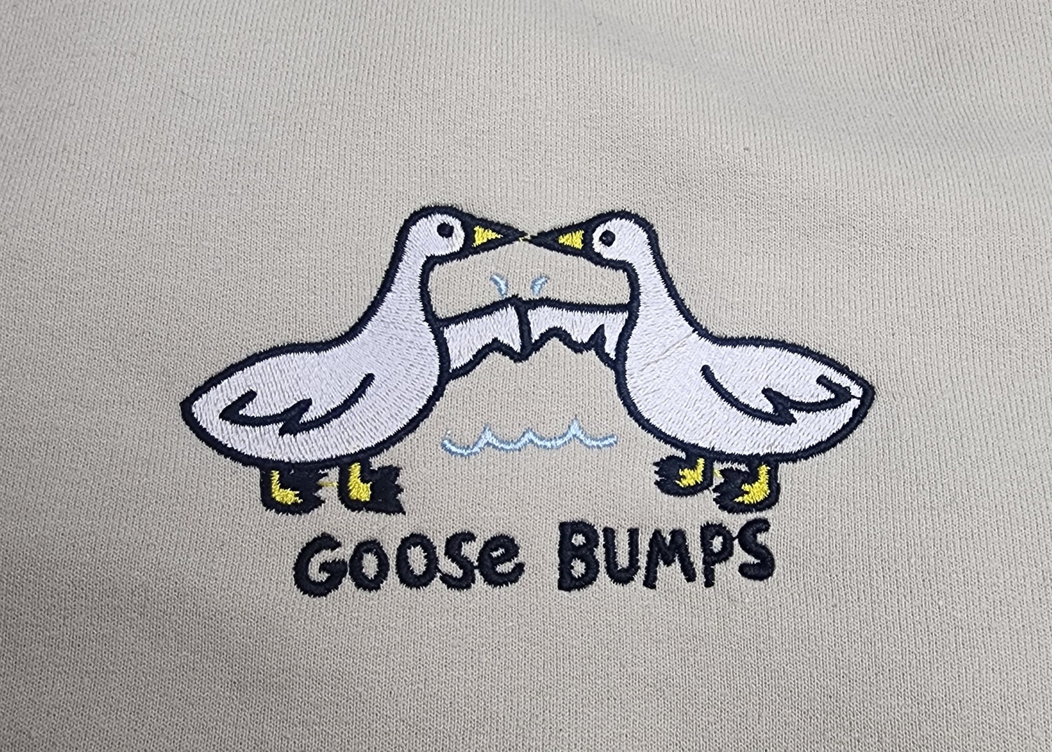 Silly Goose Bumps Embroidered Sweatshirt Fun Goose Sweatshirt Unique Embroidered Gifts image 1