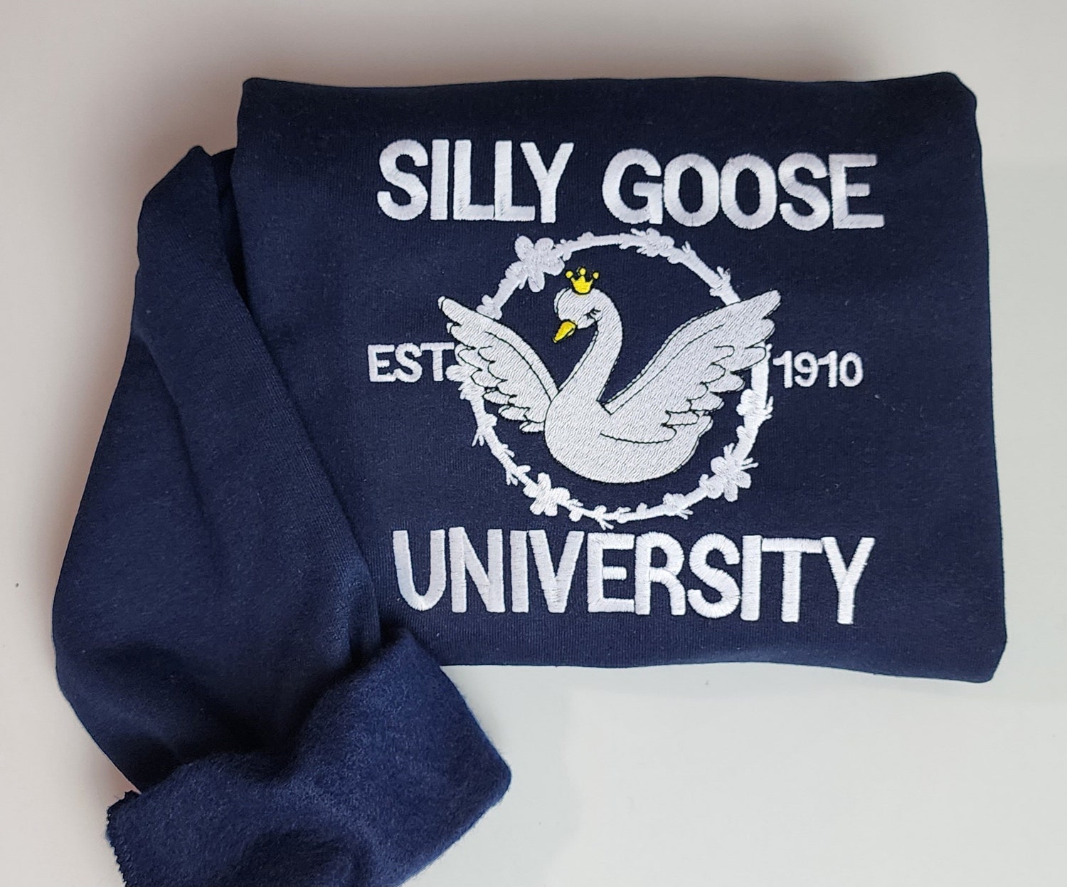 Silly Goose University Embroidered Sweatshirt for Women Cute and Fun Gift Idea image 1