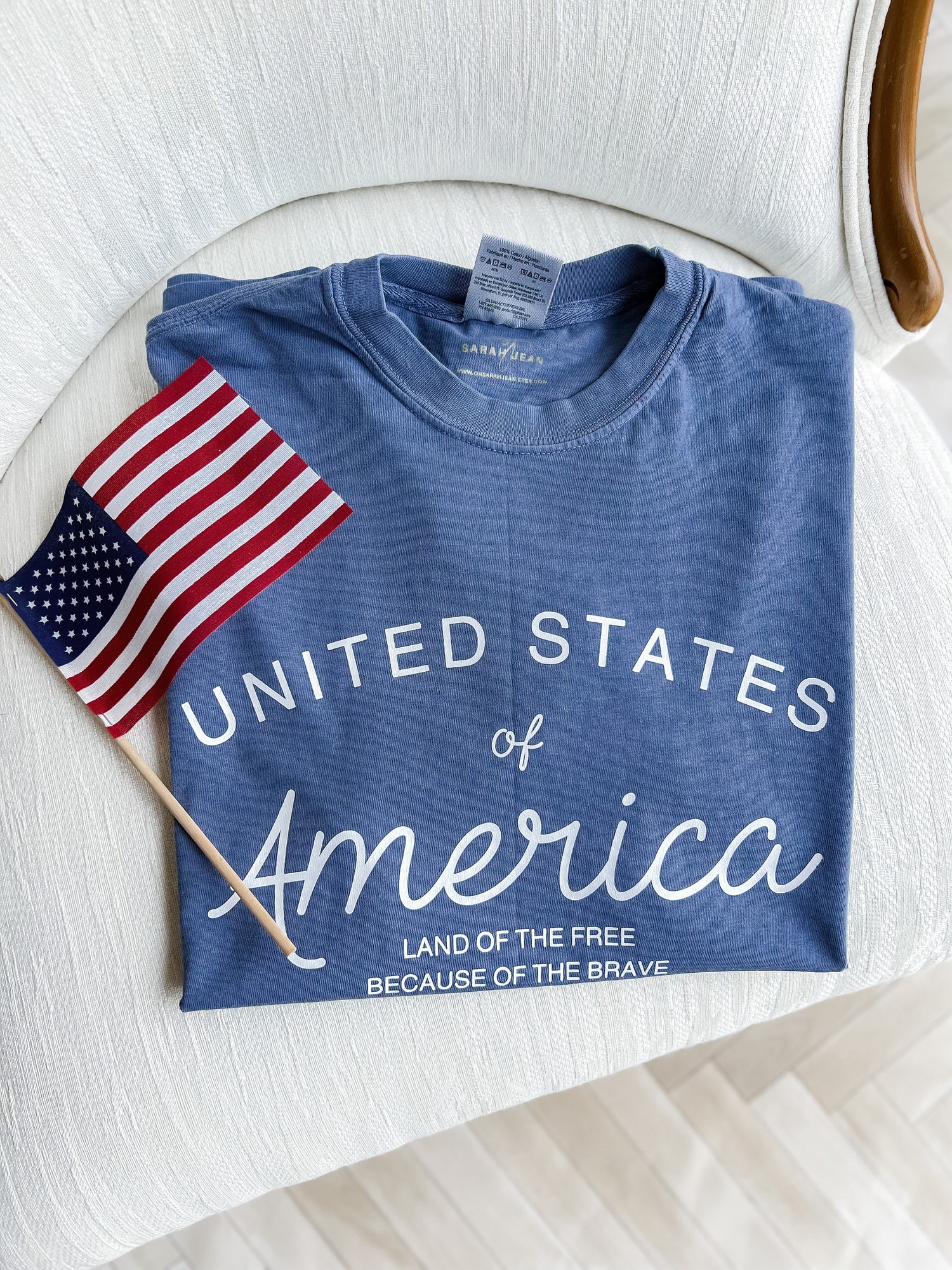 USA Patriotic Tee Vintage 4th of July Shirt Red White Blue Long Sleeve Top Summer Fashion image 4