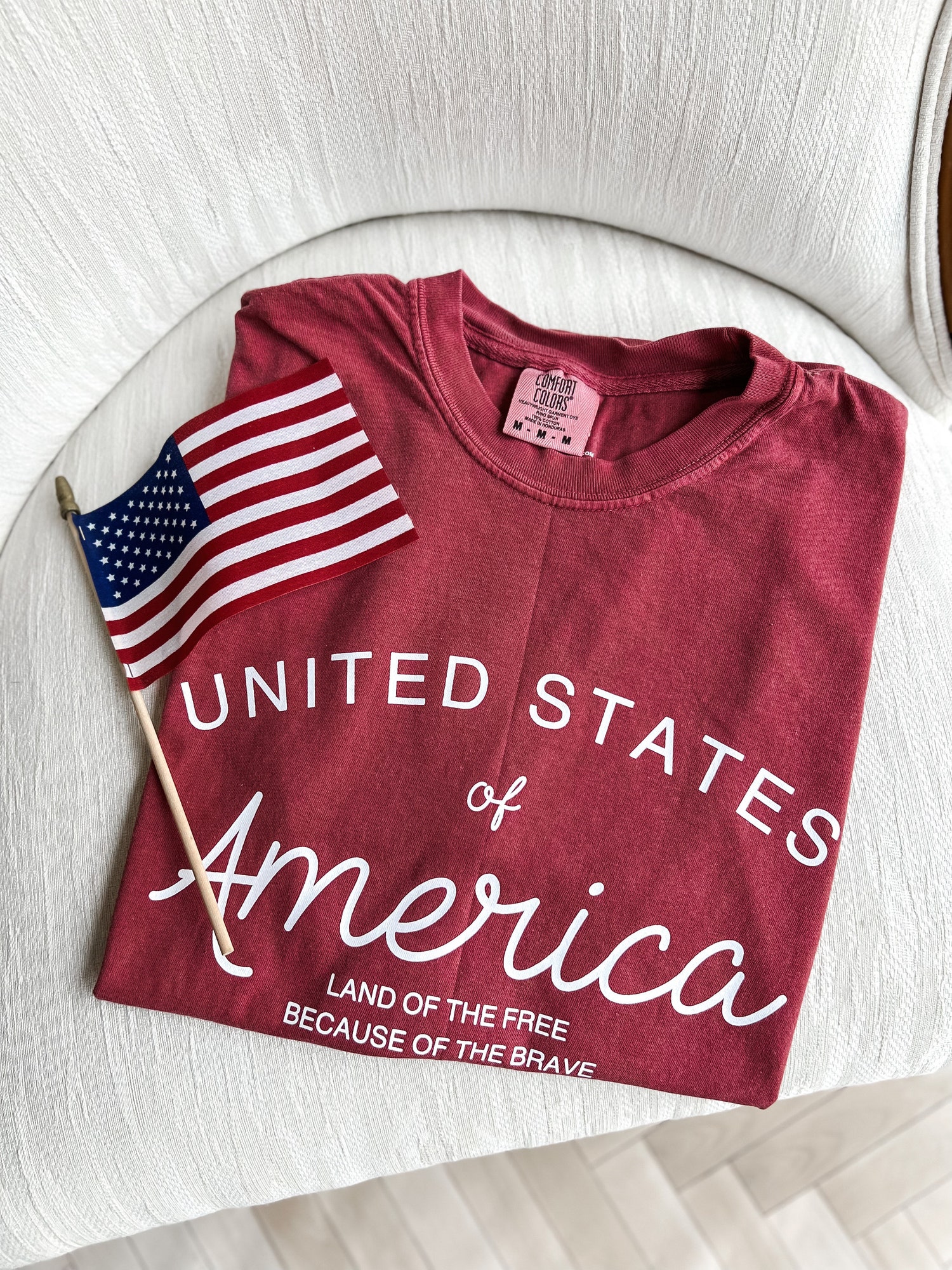 USA Patriotic Tee Vintage 4th of July Shirt Red White Blue Long Sleeve Top Summer Fashion image 5