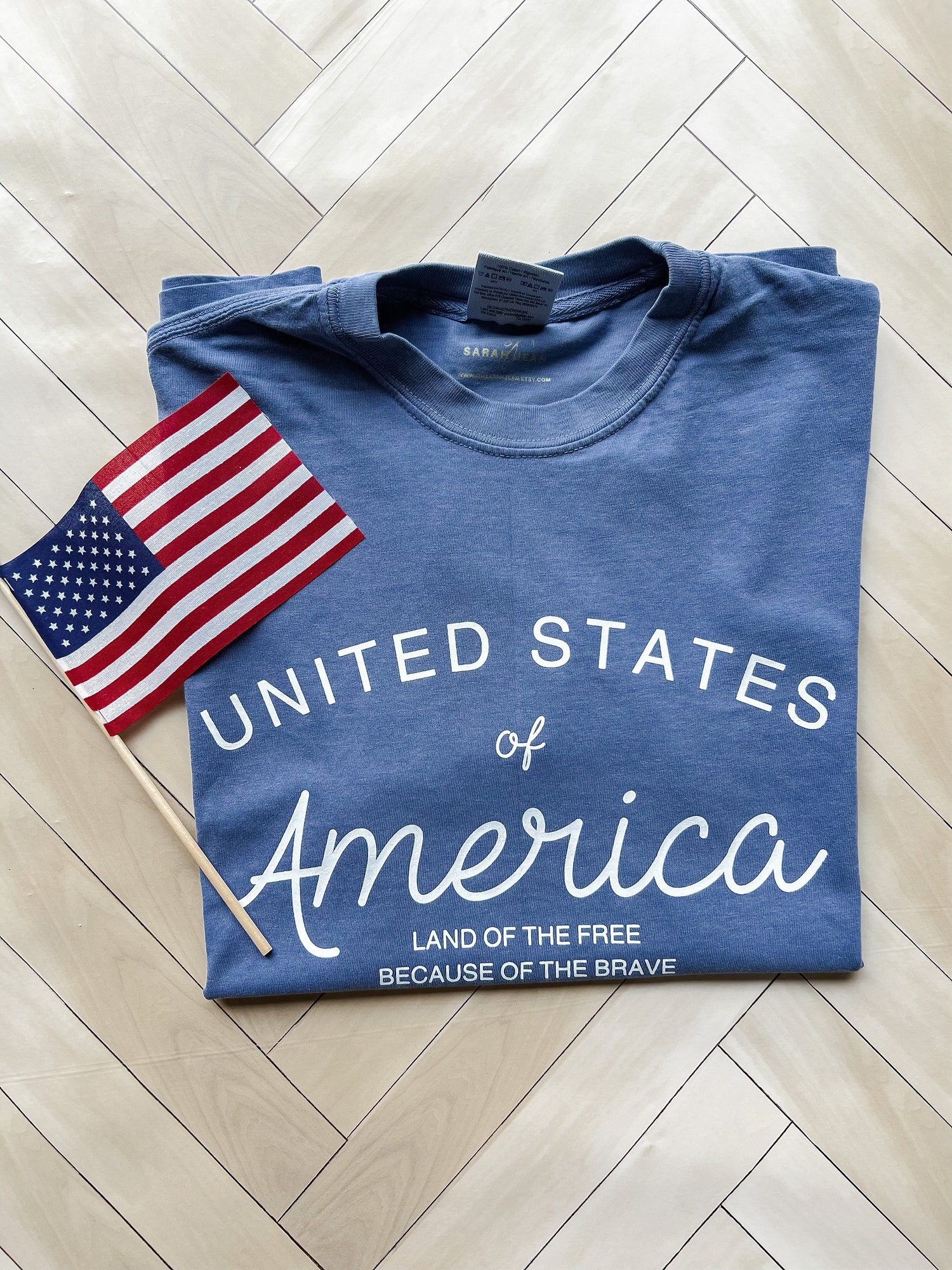 USA Patriotic Tee Vintage 4th of July Shirt Red White Blue Long Sleeve Top Summer Fashion image 6