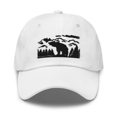 Black Bear Forest Embroidered Dad Hat Hiking Cap Nature Wildlife Gift image 0