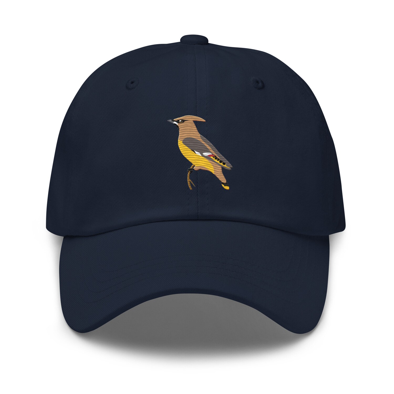 Cedar Waxwing Bird Embroidery Dad Hat - Nature Wildlife Baseball Hat Gift image 2