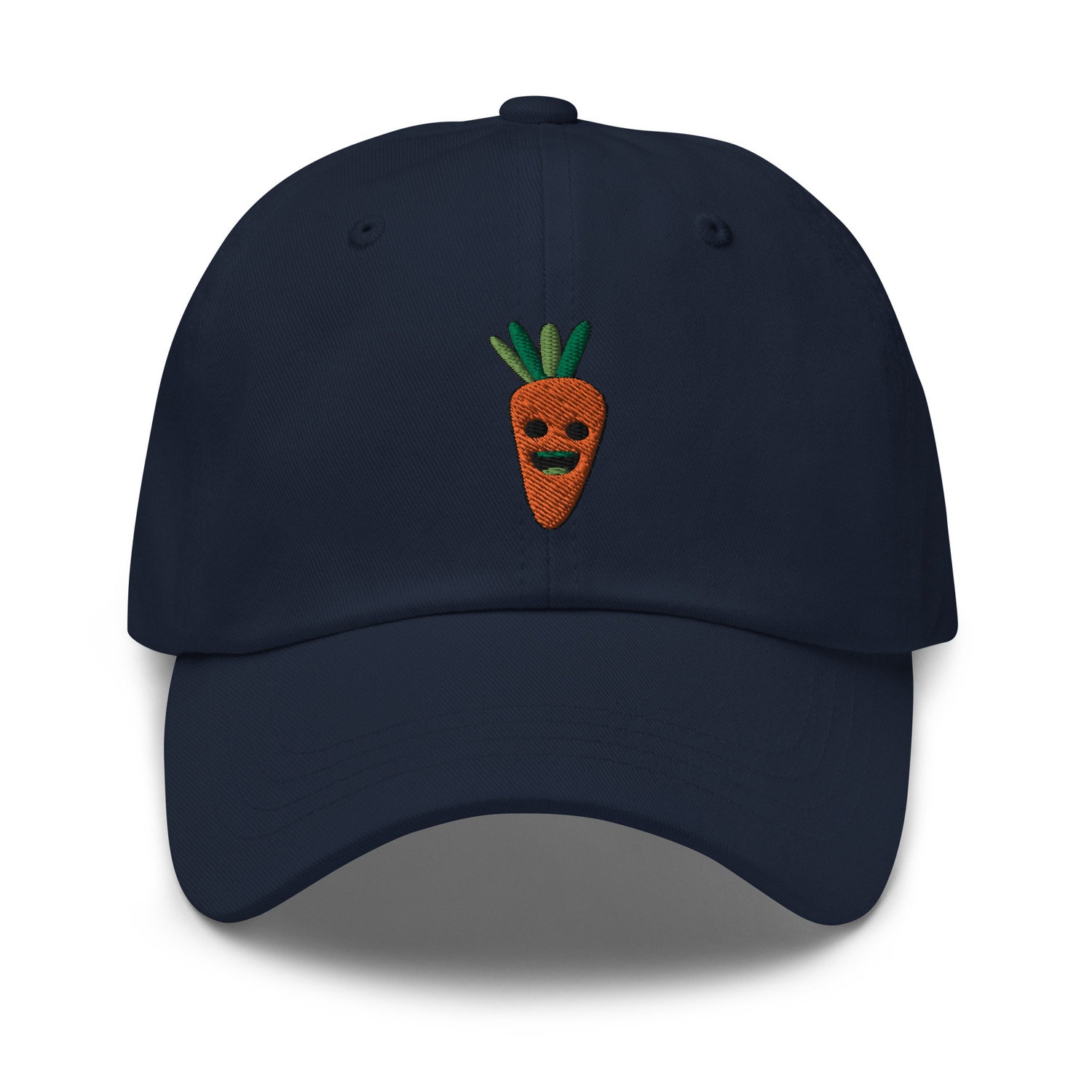 Smiling Carrot Dad Hat - Embroidered Baseball Cap Funny Vegan Gift image 2