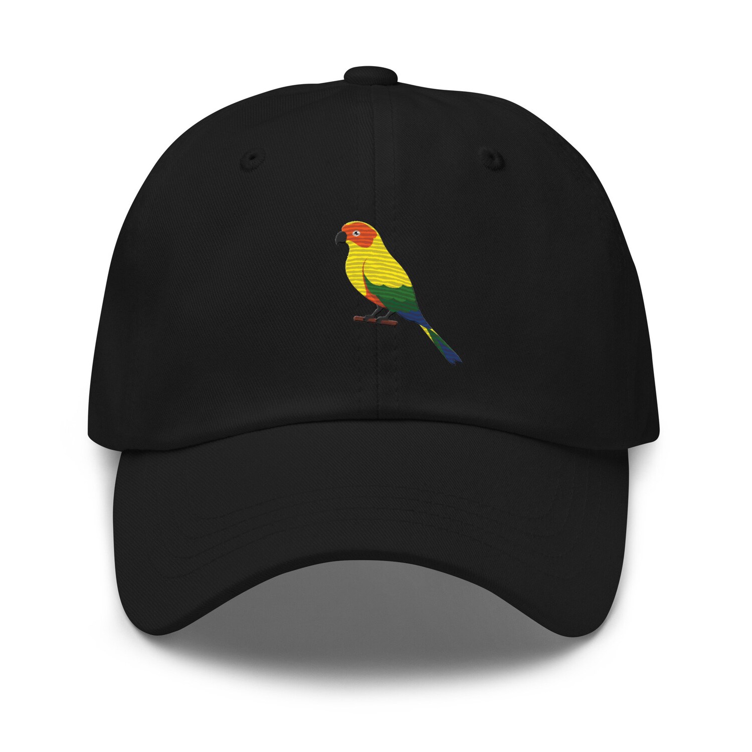 Sun Conure Parrot Embroidered Unisex Baseball Hat - Parrot Owner Gifts image 1