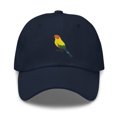 Sun Conure Parrot Embroidered Unisex Baseball Hat - Parrot Owner Gifts image 0