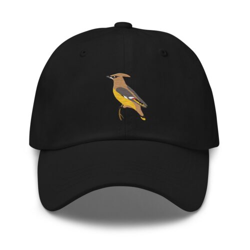 Cedar Waxwing Bird Embroidery Dad Hat - Nature Wildlife Baseball Hat Gift image 1