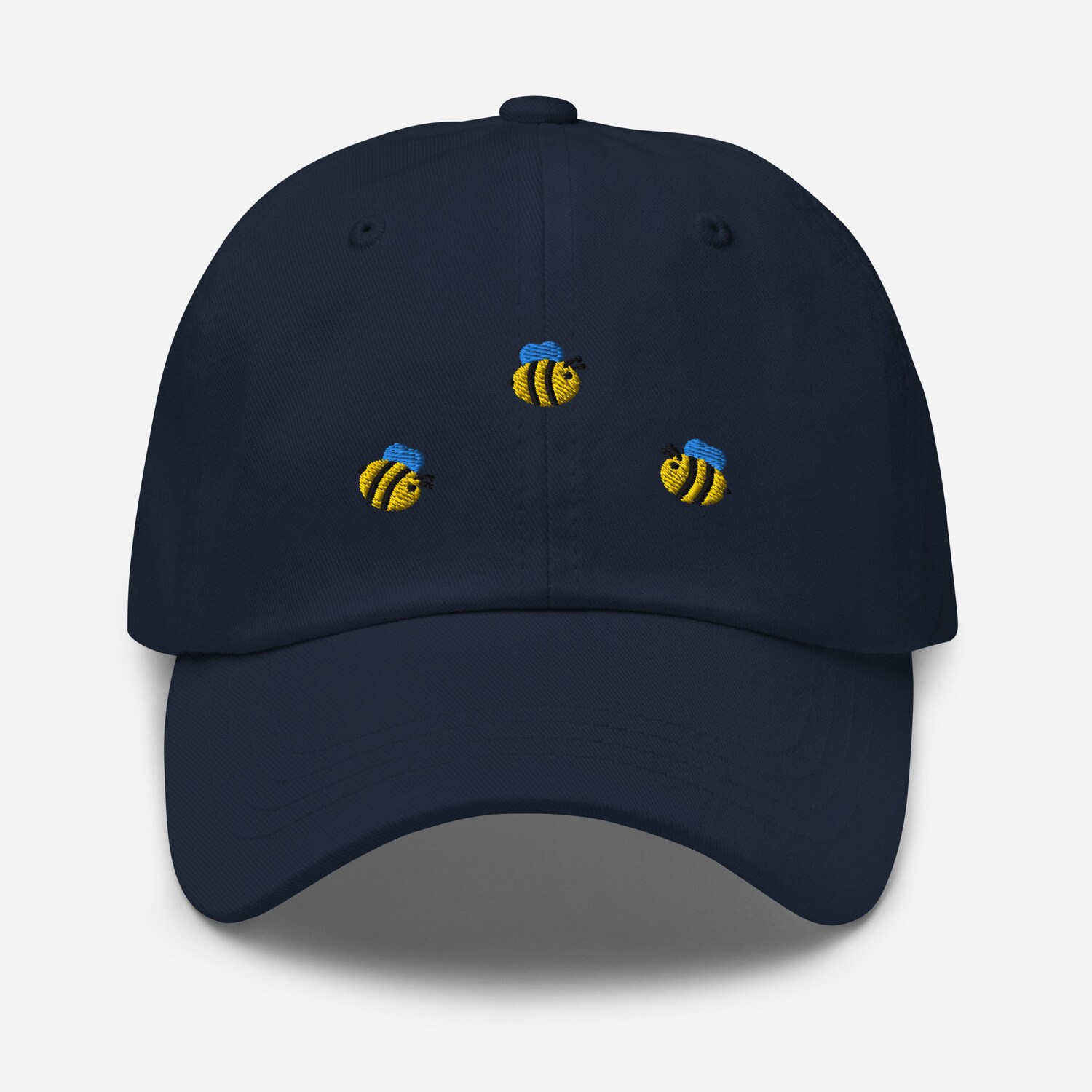 Three Bees Embroidered Adjustable Hat - Unisex Soft Baseball Cap Cute Gift image 4