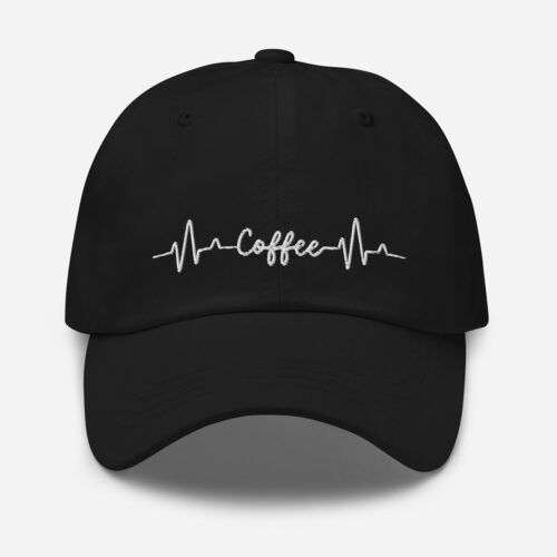 Coffee Life Line Embroidered Hat - Adjustable Unisex Baseball Cap Gift image 0