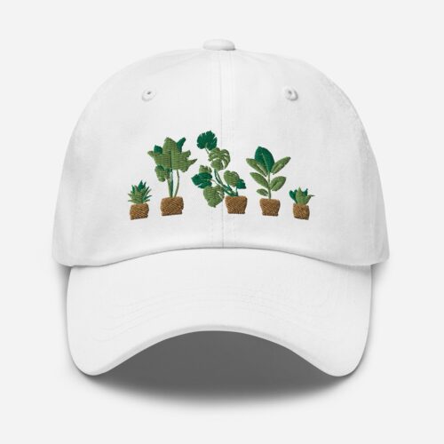 Potted Plants Embroidered Hat - Adjustable Unisex Baseball Cap Cute Gift image 0