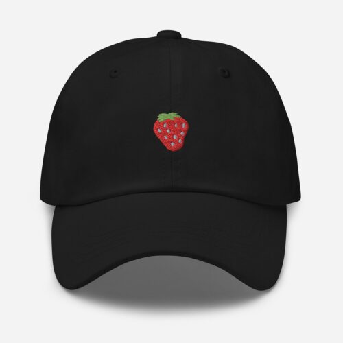 Strawberry Embroidered Adjustable Dad Hat - Unisex Baseball Cap Cute Gift image 1