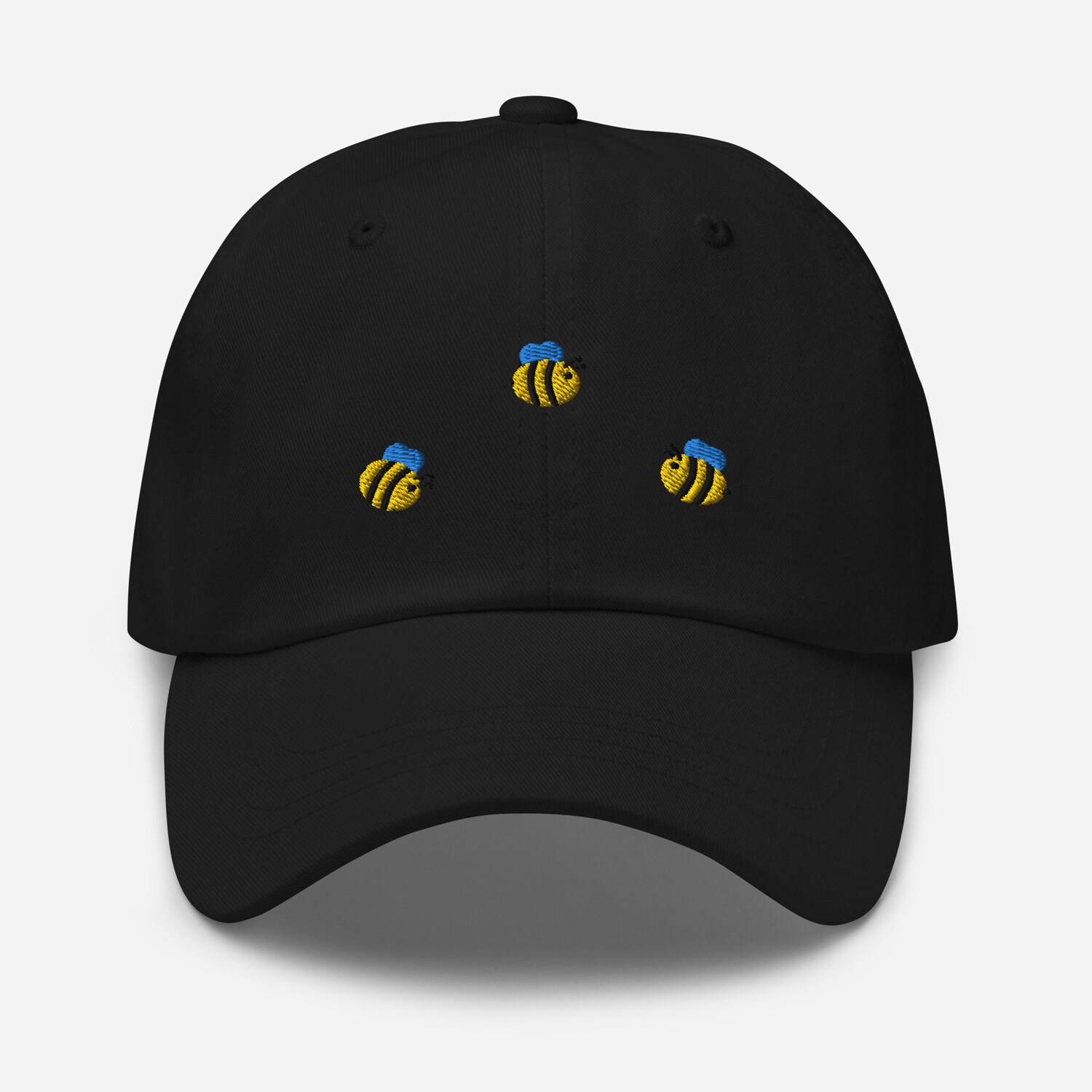 Three Bees Embroidered Adjustable Hat - Unisex Soft Baseball Cap Cute Gift image 3