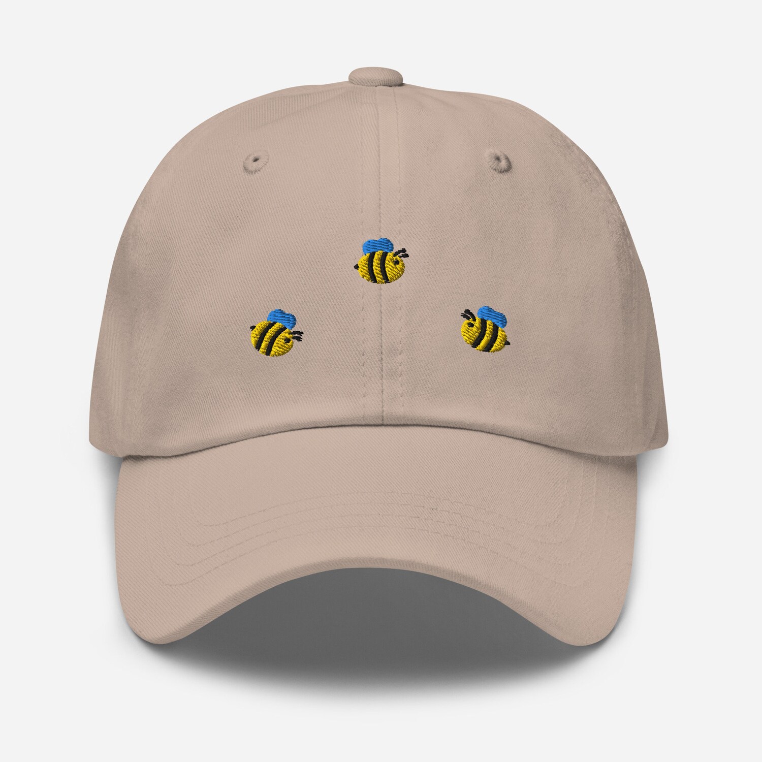 Three Bees Embroidered Adjustable Hat - Unisex Soft Baseball Cap Cute Gift image 7