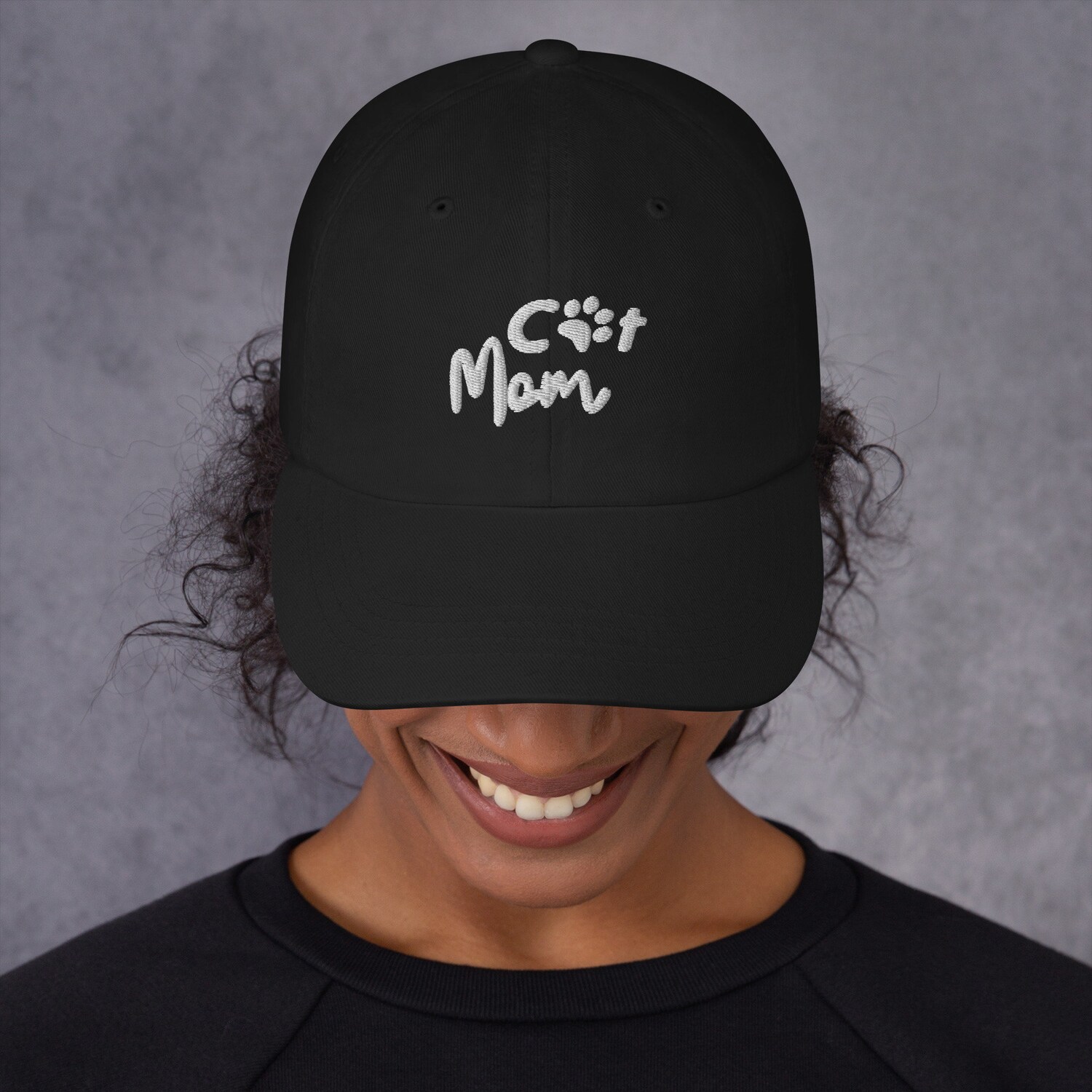 Cat Mom Embroidered Baseball Cap - Adjustable Unisex Cute Gift Hat image 1