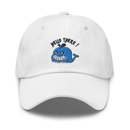 Whale Hello There Embroidered Baseball Cap - Ocean Wildlife Lover Gift image 0