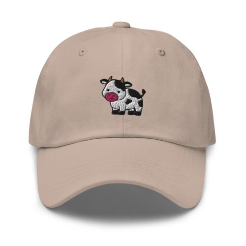 Cow Embroidery Hat Farmer Cute Cow Lover Gift Adjustable Dad Cap image 0