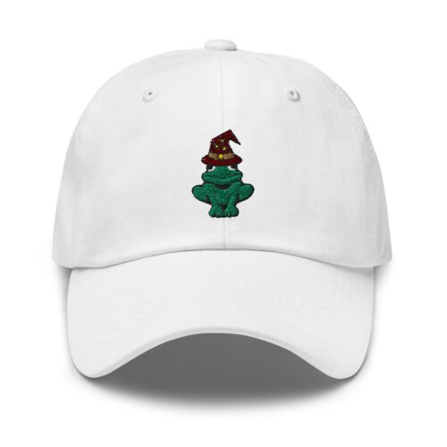 Wizard Frog Dad Hat Embroidered Unisex Adjustable Baseball Cap Gift image 0