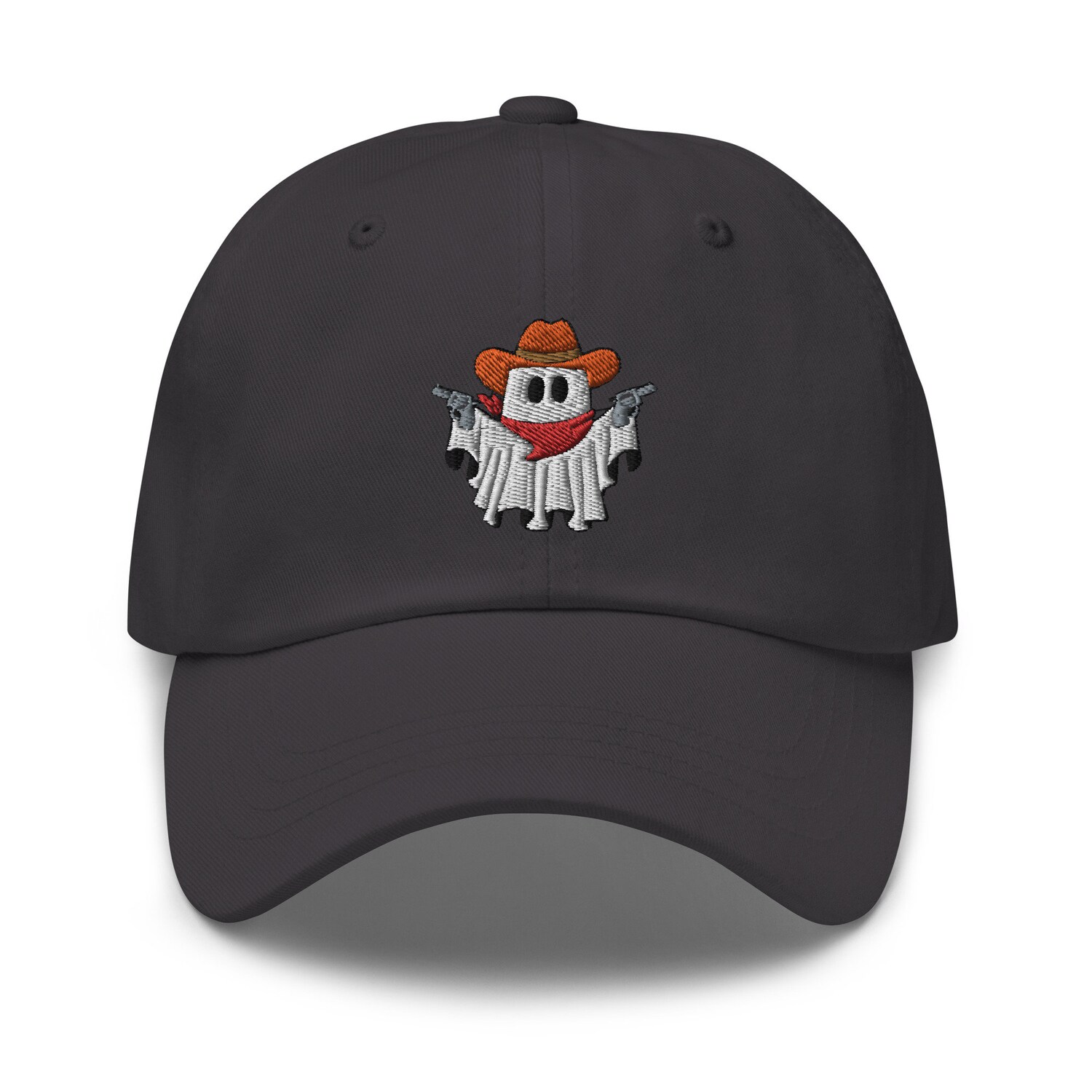 Cowboy Ghost Guns Hat - Embroidered Western Ghost Dad Cap Funny Spooky Gift image 4