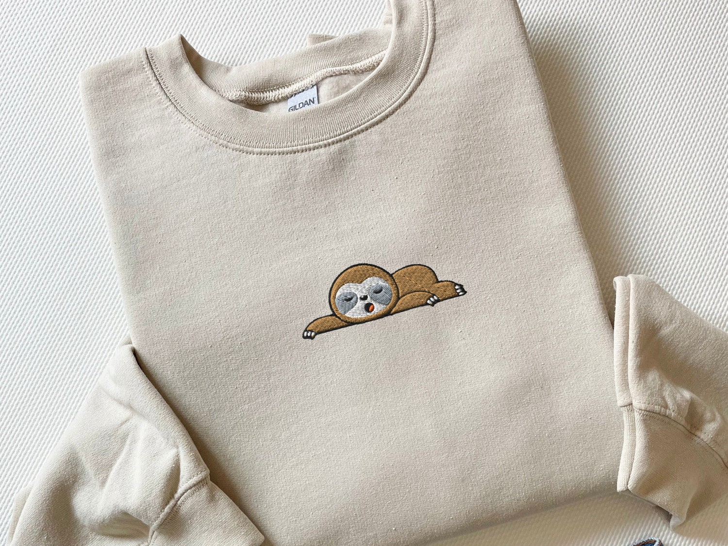 Embroidered Sloth Sweatshirt Hoodie Funny Coffee Sleeping Sloth Shirt Lazy Sloth Lover Gift image 1