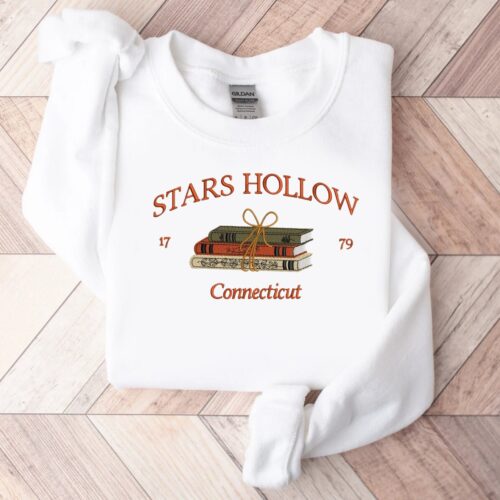 Stars Hollow Gilmore Girls Embroidered Sweatshirt Cozy Crewneck Pullover image 0