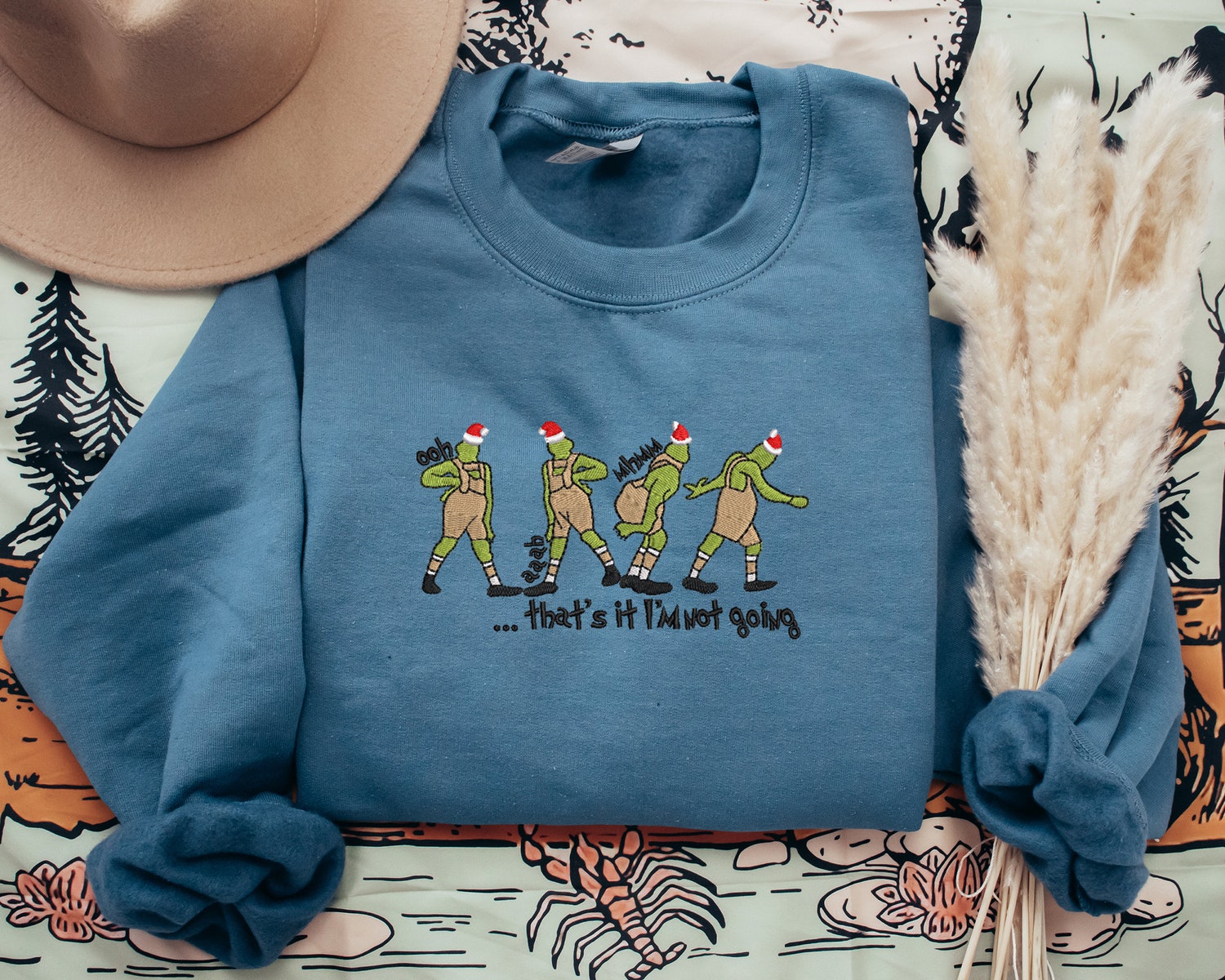 That's It I'm Not Going Christmas Embroidered Funny Sweatshirt Perfect Christmas Gift image 3