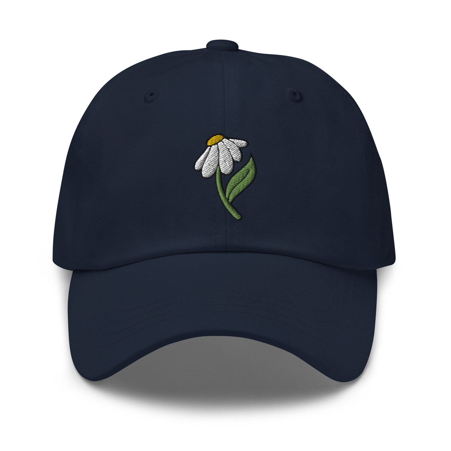 Daisy Embroidered Dad Hat - Unisex Adjustable Baseball Cap for Flower Lovers Gift image 1