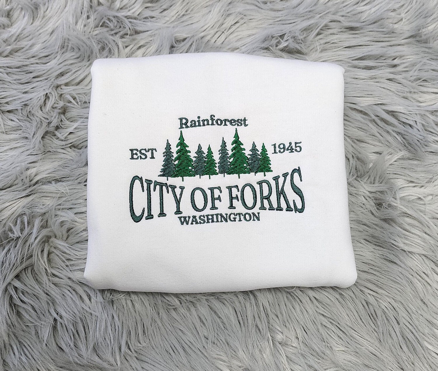 City of Forks Washington Embroidered Unisex Sweatshirt Men & Women Hoodie Option Available image 1