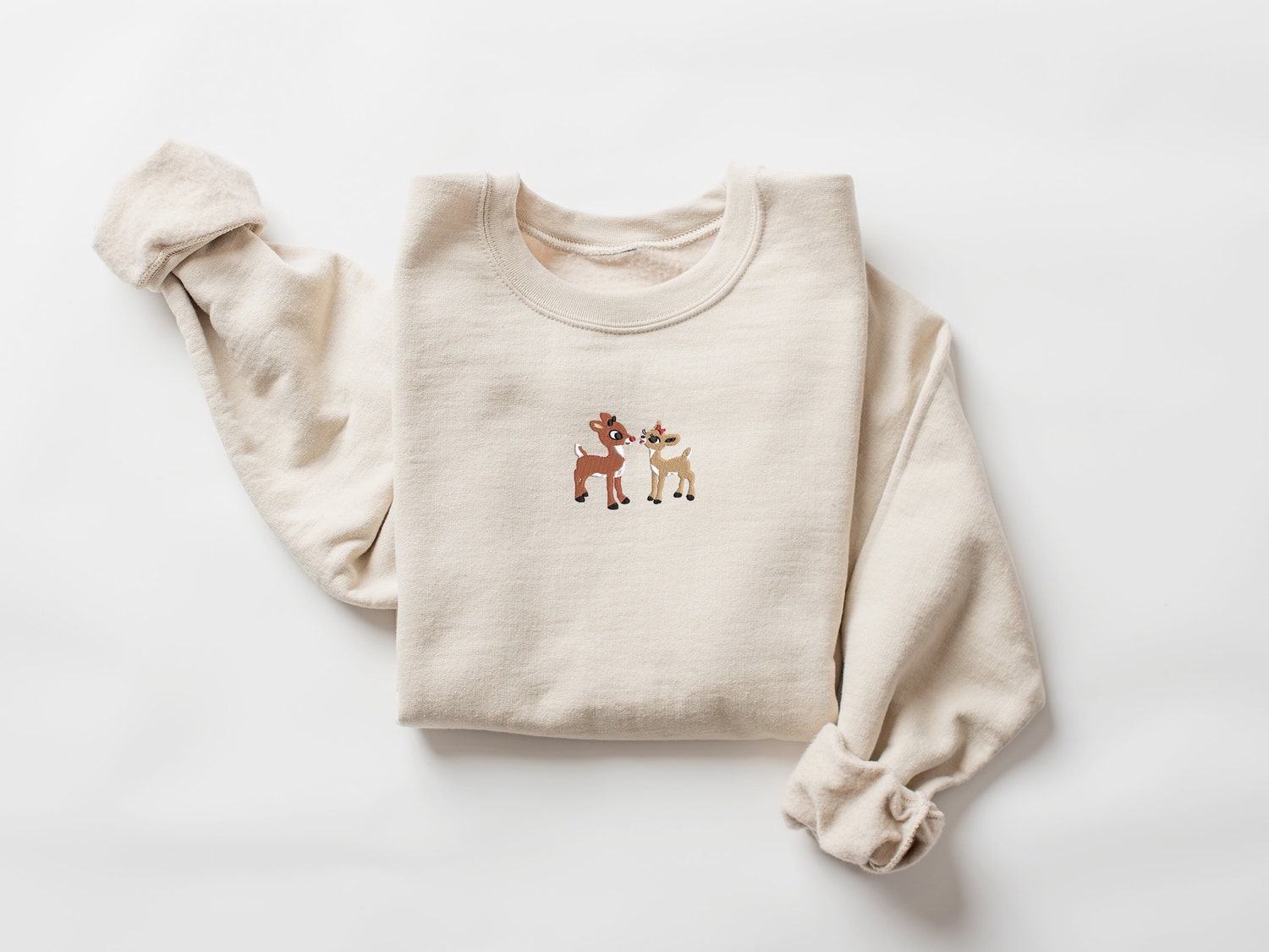 Classic Rudolph and Clarice Embroidered Christmas Sweatshirt Christmas Movie Gift Idea image 4