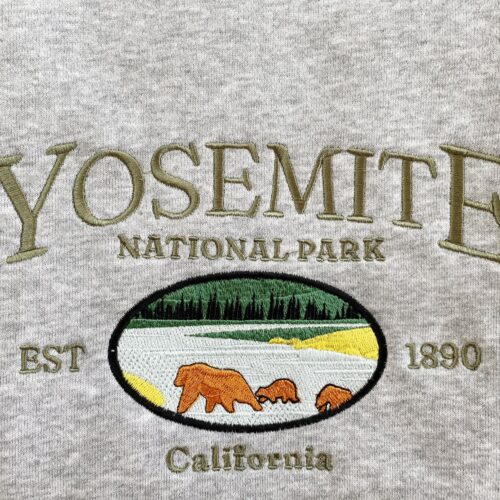 Yosemite National Park Embroidered Sweatshirt National Park Hoodie Crew Neck Sweater image 0