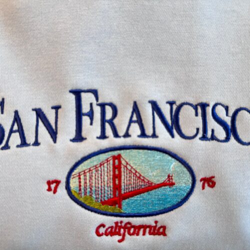 San Francisco Embroidered Sweatshirt Golden Gate Bridge Hoodie California Crew Neck image 0