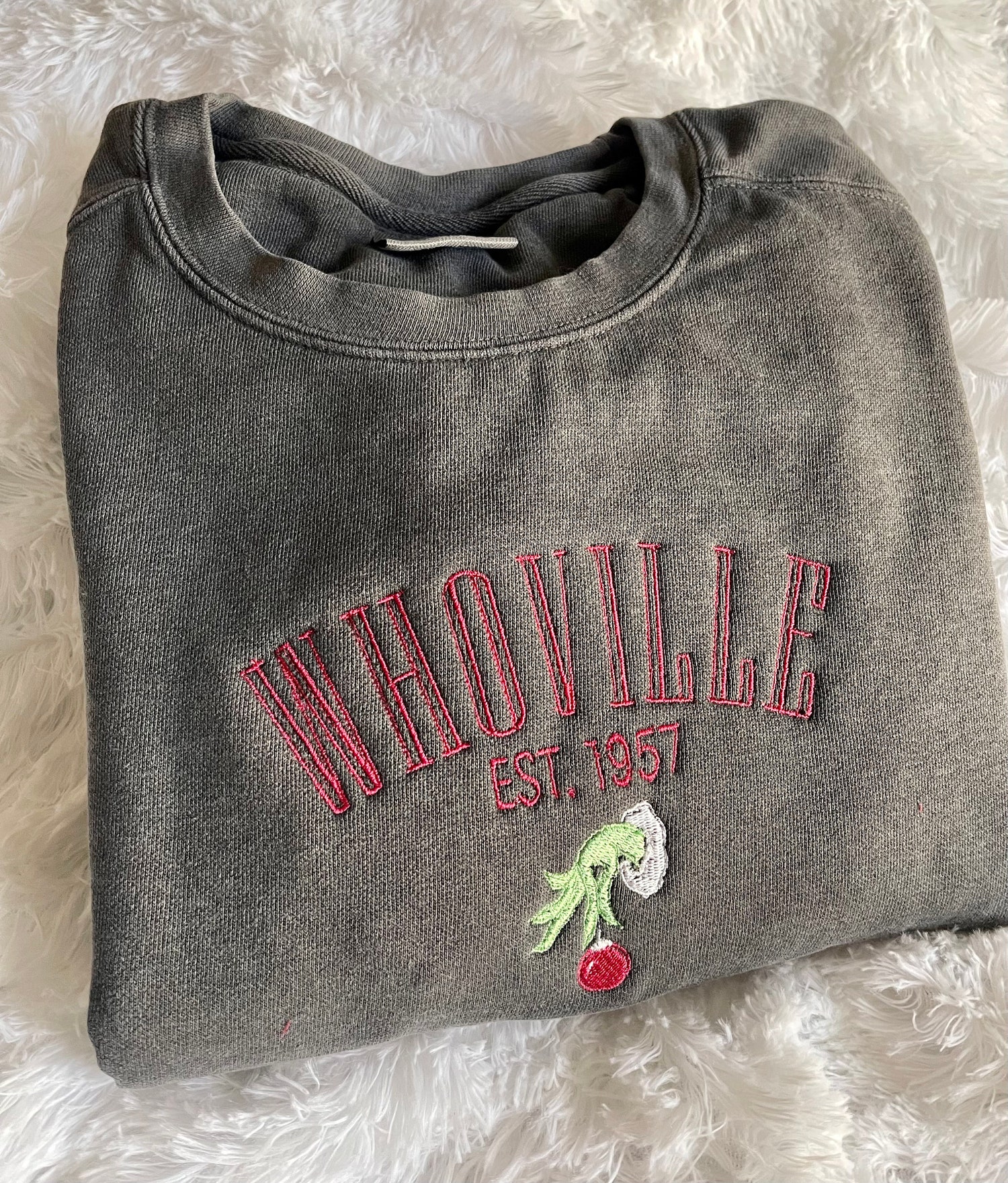 Christmas Embroidered Sweatshirt Stocking Stuffer Gift Holiday Crewneck for Friends image 4